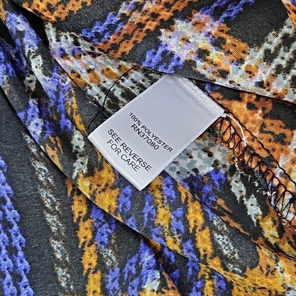 Cato Cold Shoulder Boho Blouse XL Jewel Tones Puff Sleeves Belted EUC Fairycore - Picture 4 of 15